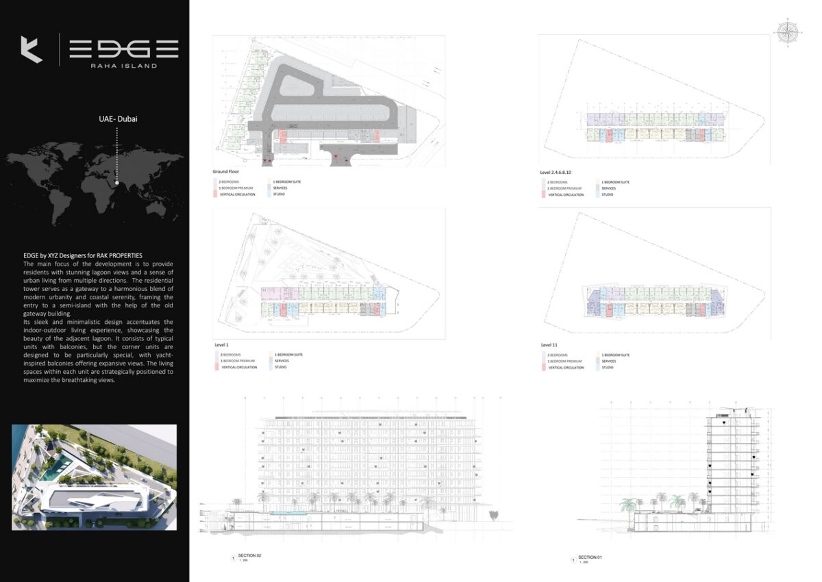 Edge Building Al Raha Gold Winner | Edge 1 Raha Canal Residential Building | XYZ Designers